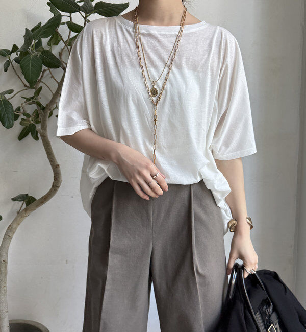  「【WEB限定】ボートネック切替プルオーバー」|Tシャツ・カットソー|