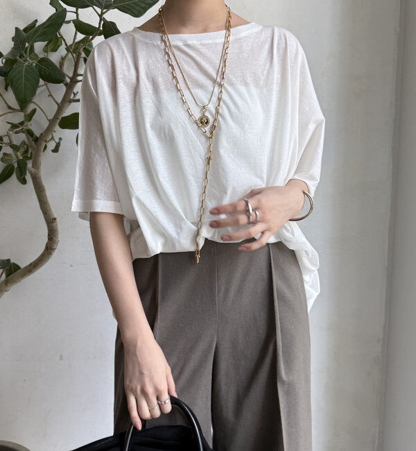  「【WEB限定】ボートネック切替プルオーバー」|Tシャツ・カットソー|