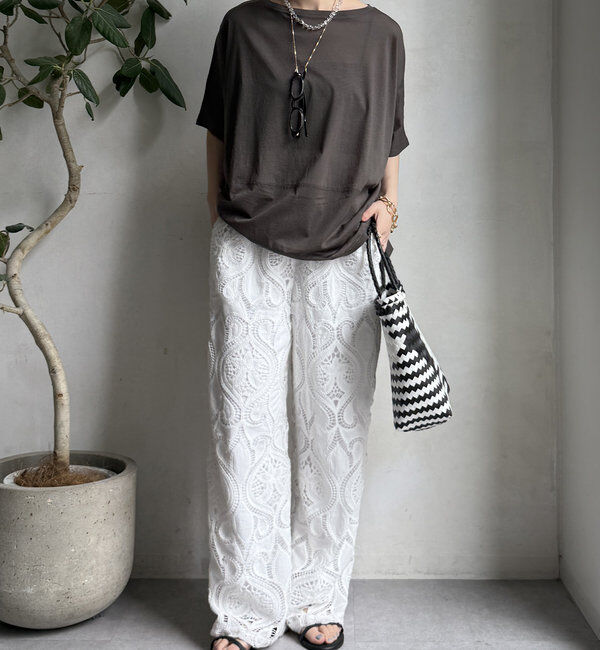  「【WEB限定】ボートネック切替プルオーバー」|Tシャツ・カットソー|