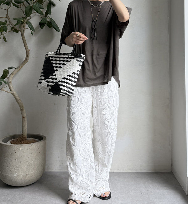  「【WEB限定】ボートネック切替プルオーバー」|Tシャツ・カットソー|