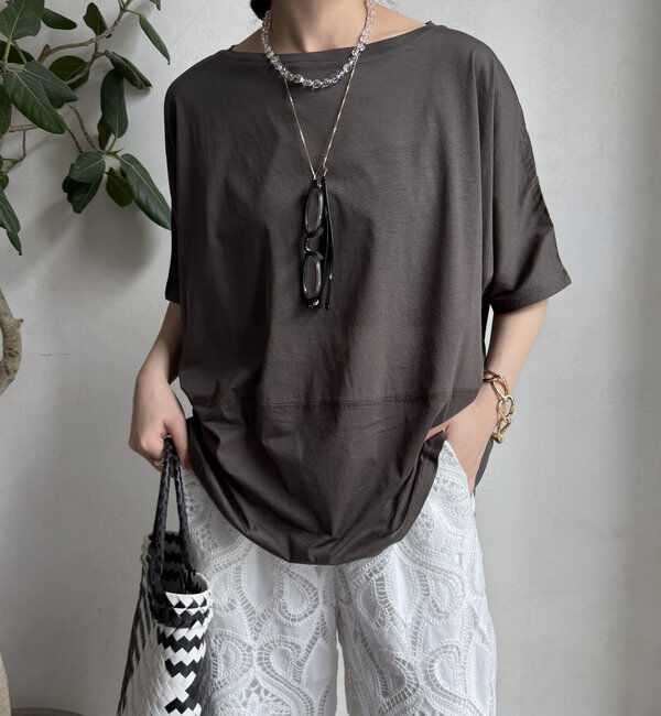  「【WEB限定】ボートネック切替プルオーバー」|Tシャツ・カットソー|