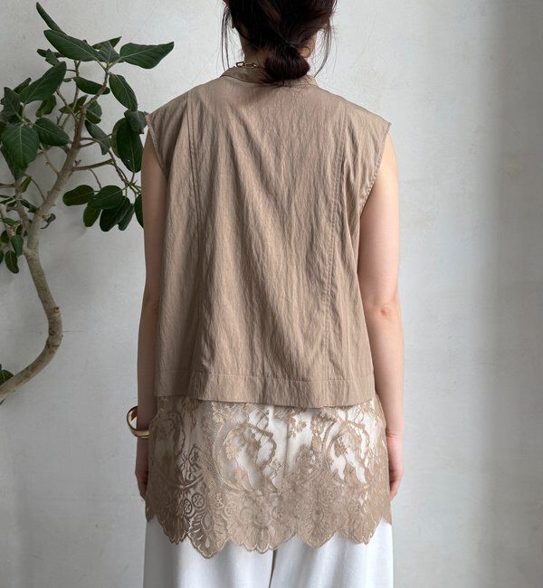  「レース切替ノースリブラウス」|シャツ・ブラウス|