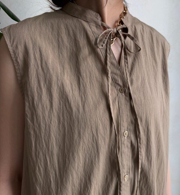  「レース切替ノースリブラウス」|シャツ・ブラウス|