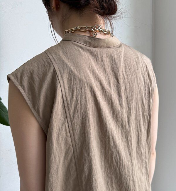  「レース切替ノースリブラウス」|シャツ・ブラウス|