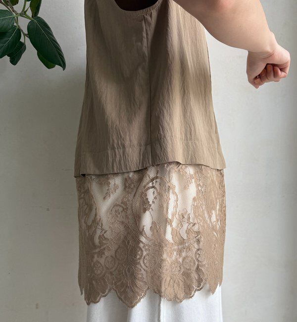  「レース切替ノースリブラウス」|シャツ・ブラウス|