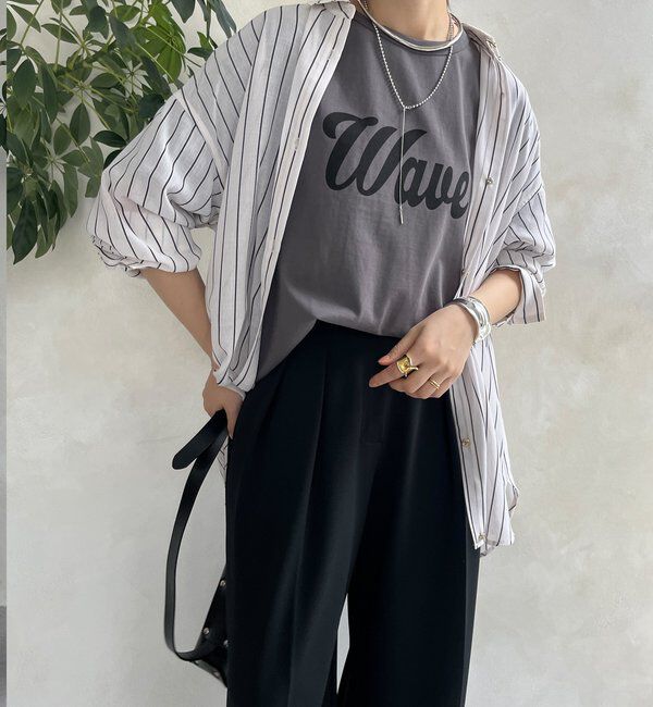  「【WEB限定】Wave TEE」|Tシャツ・カットソー|チャコールグレー