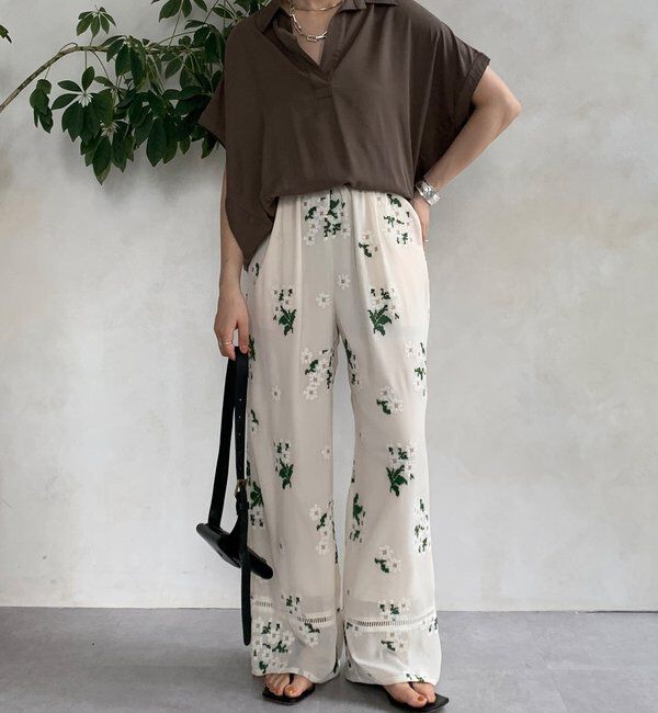  「【WEB限定】フルレット刺繍パンツ」|チノ|