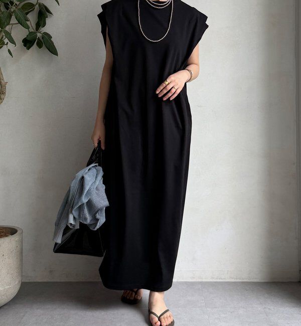  「【WEB限定】ショルダーデザインワンピース」|ワンピース|ブラック