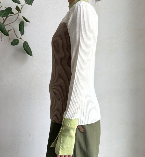  「【WEB限定】バイカラーリブニット」|ニット・セーター|