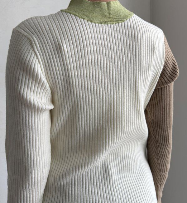  「【WEB限定】バイカラーリブニット」|ニット・セーター|