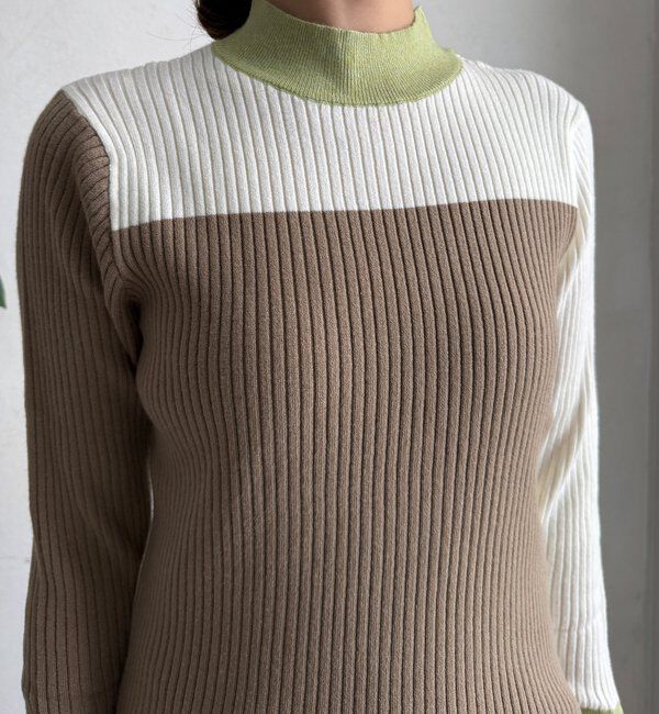  「【WEB限定】バイカラーリブニット」|ニット・セーター|