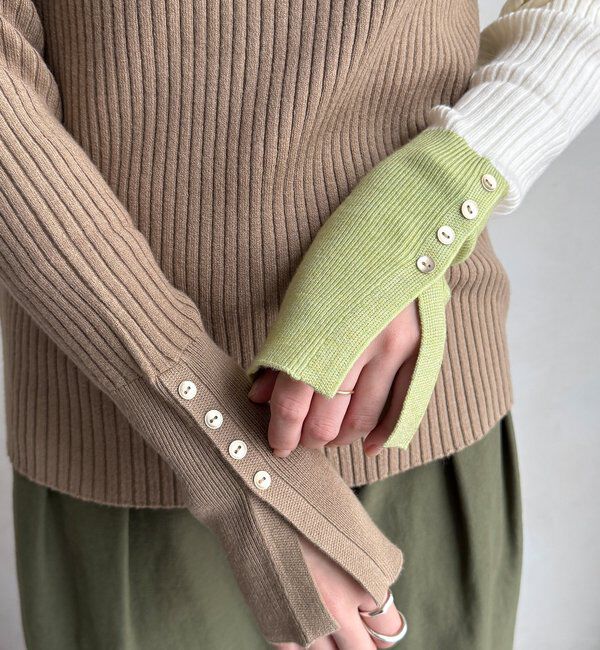  「【WEB限定】バイカラーリブニット」|ニット・セーター|