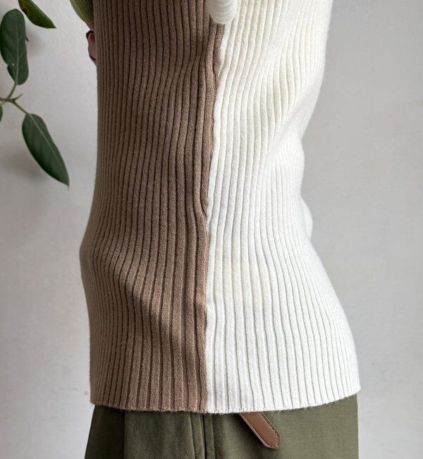  「【WEB限定】バイカラーリブニット」|ニット・セーター|