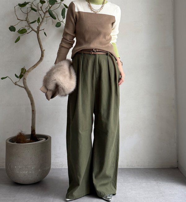  「【WEB限定】バイカラーリブニット」|ニット・セーター|