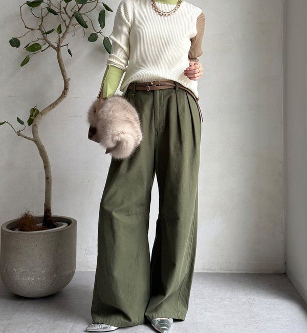  「【WEB限定】バイカラーリブニット」|ニット・セーター|