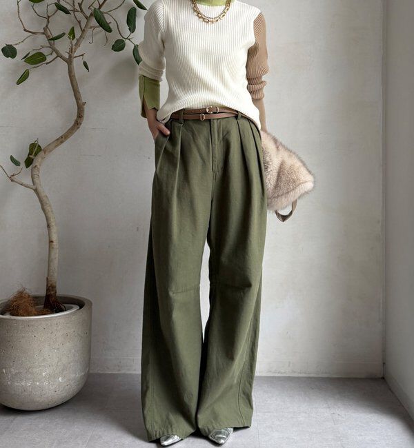  「【WEB限定】バイカラーリブニット」|ニット・セーター|