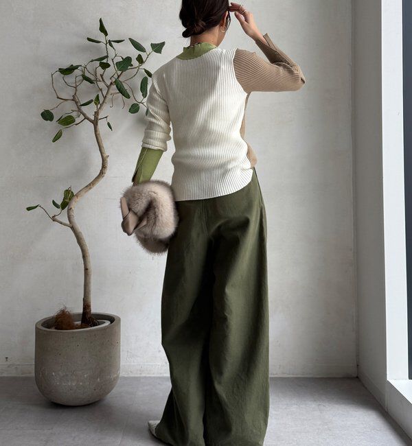  「【WEB限定】バイカラーリブニット」|ニット・セーター|