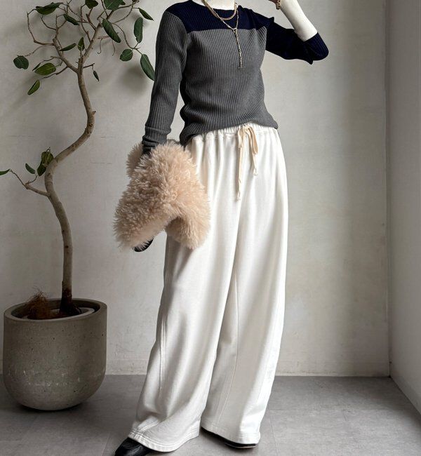  「【WEB限定】バイカラーリブニット」|ニット・セーター|