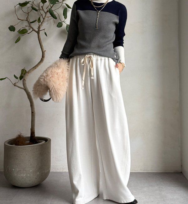  「【WEB限定】バイカラーリブニット」|ニット・セーター|