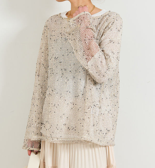  「メッシュニットプルオーバー」|ニット・セーター|