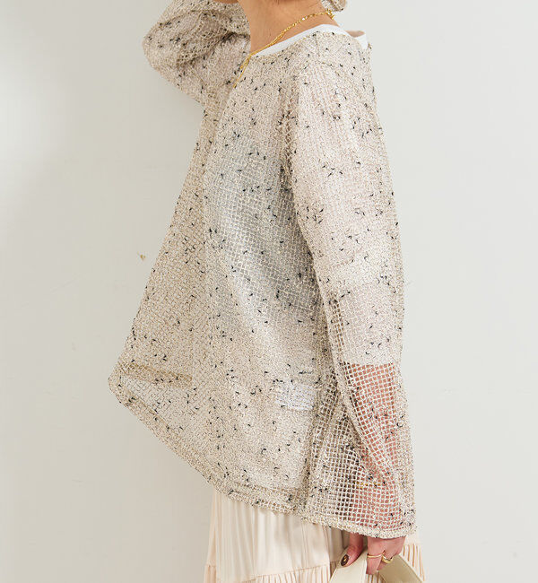  「メッシュニットプルオーバー」|ニット・セーター|