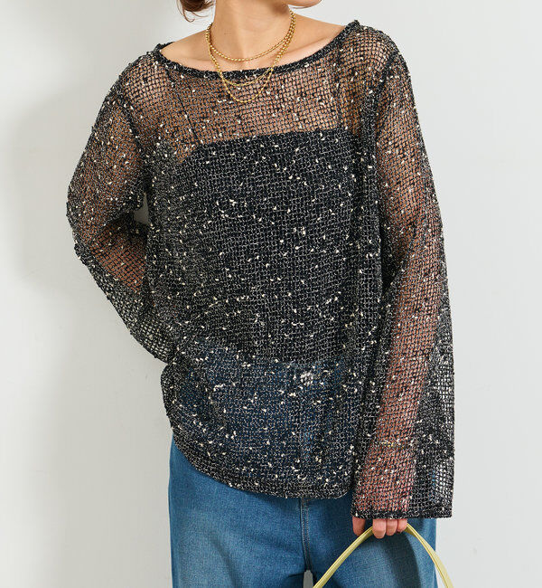  「メッシュニットプルオーバー」|ニット・セーター|