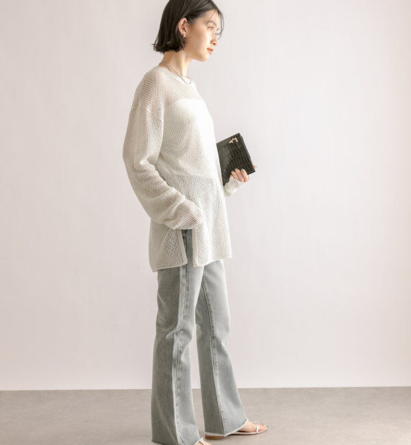  「【MONN.:. (モン)】フレアデニム」|デニム|