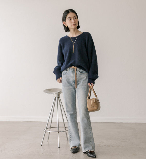  「【MONN.:. (モン)】フレアデニム」|デニム|