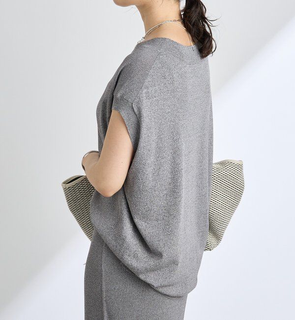  「【ひんやりタッチ・セットアップ対応可】レーヨン混バックテールニット」|ニット・セーター|