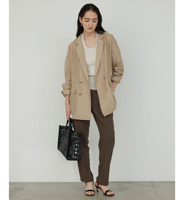  「【-3kg見えパンツ】【リニューアル！】ジャージーテーパードパンツ」|チノ|