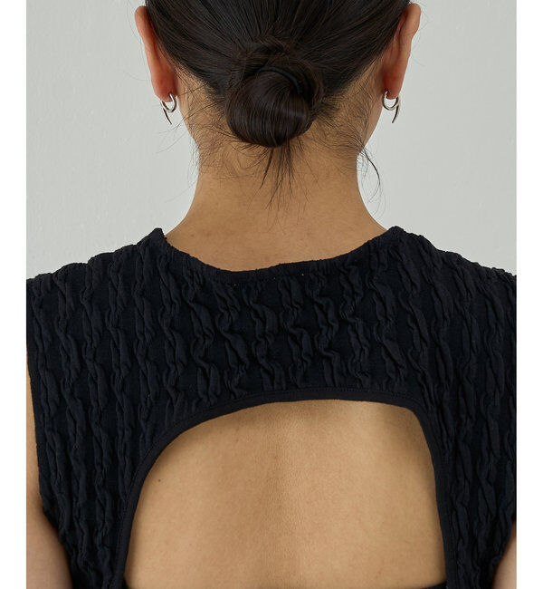  「【PEAS】ジャガードバックオープンカットソー」|Tシャツ・カットソー|