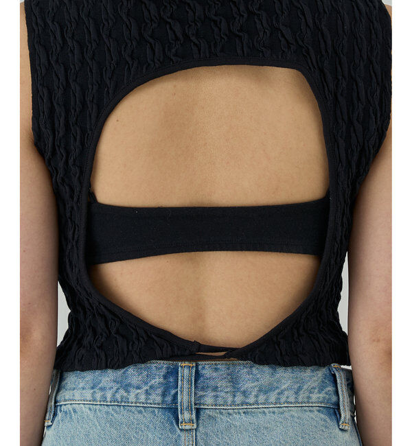  「【PEAS】ジャガードバックオープンカットソー」|Tシャツ・カットソー|