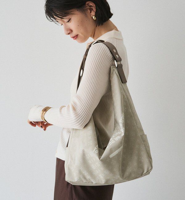  「ステンシル風プリント ナイロン2WAYショルダーバッグ」|ショルダー・メッセンジャー|エクリュ