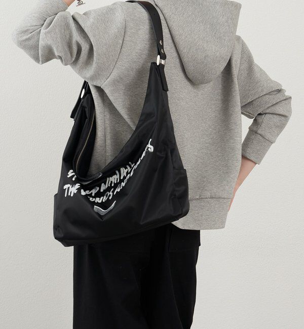  「ステンシル風プリント ナイロン2WAYショルダーバッグ」|ショルダー・メッセンジャー|