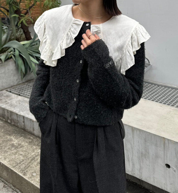  「【レイヤードスタイルも◎】PARIS刺繍カーディガン」|カーディガン|