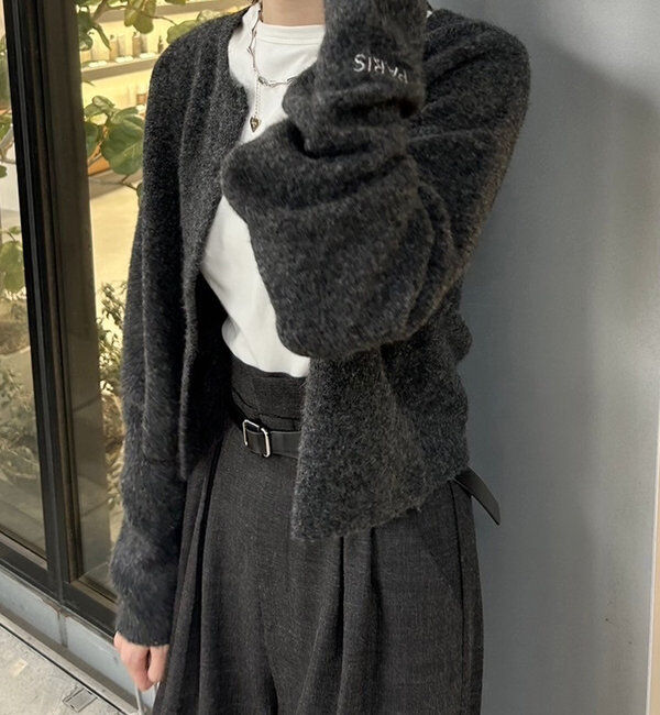  「【レイヤードスタイルも◎】PARIS刺繍カーディガン」|カーディガン|