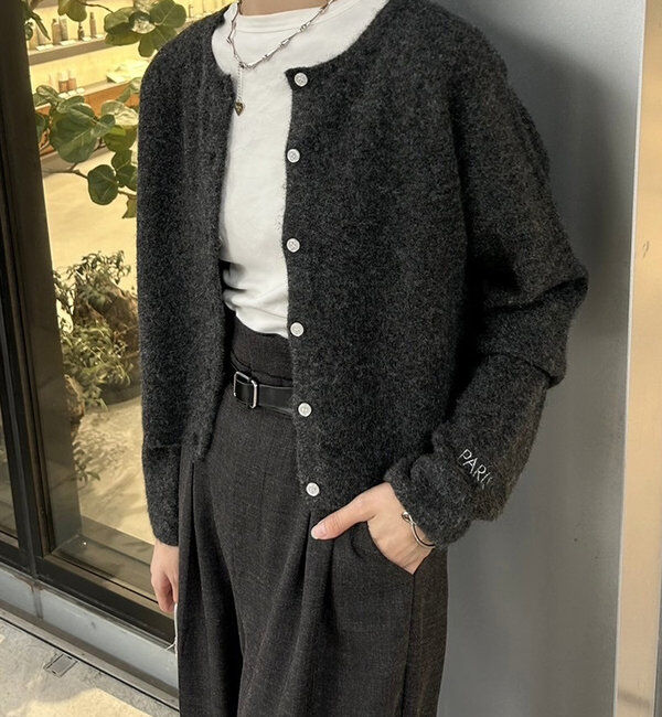  「【レイヤードスタイルも◎】PARIS刺繍カーディガン」|カーディガン|