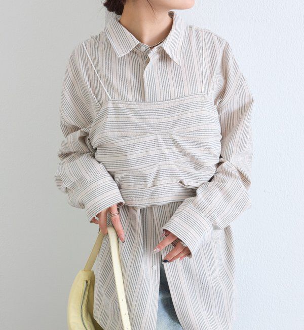  「ビスチェセットBIGシャツ」|シャツ・ブラウス|ベージュ