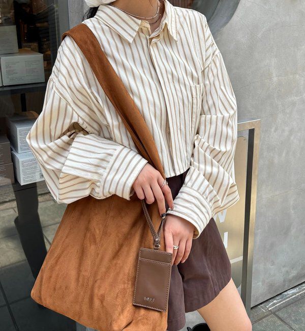  「loti ポーチ付きスウェードトート」|トートバッグ|