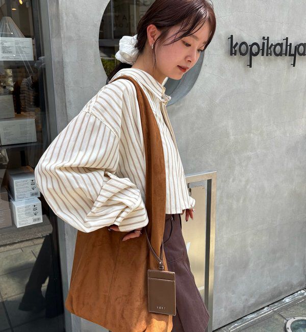  「loti ポーチ付きスウェードトート」|トートバッグ|