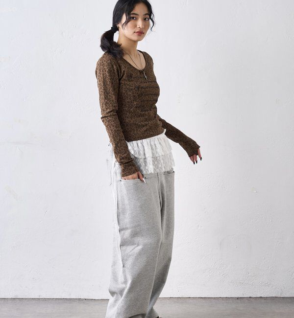  「レオパード(ヒョウ柄)メッセージトップス」|Tシャツ・カットソー|