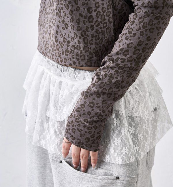  「レオパード(ヒョウ柄)メッセージトップス」|Tシャツ・カットソー|