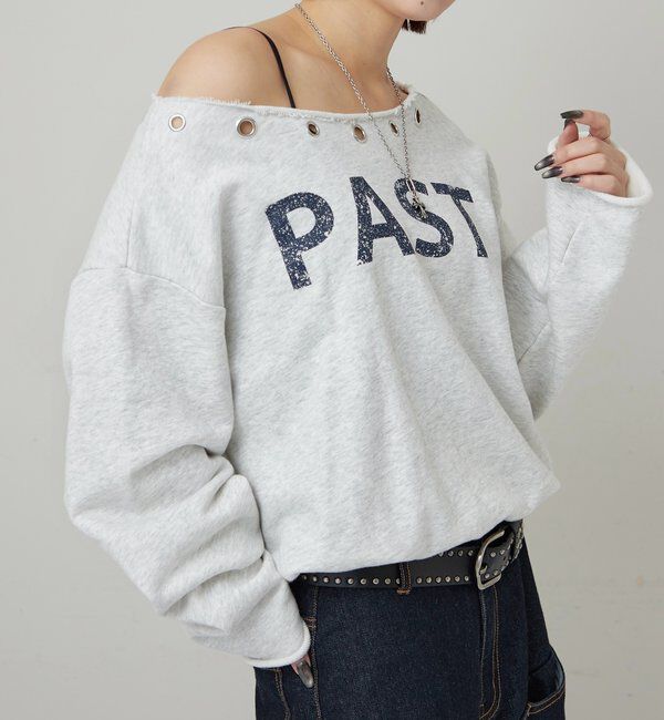  「ハトメオフショルロゴスウェット」|Tシャツ・カットソー|ライトグレー