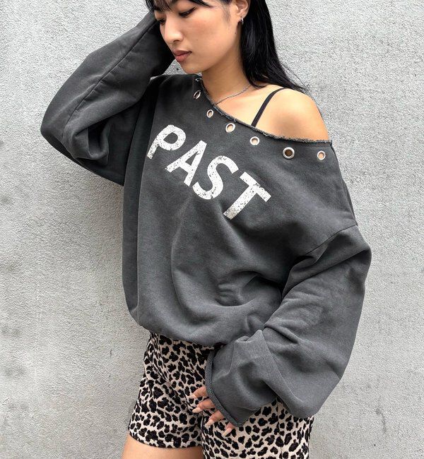  「ハトメオフショルロゴスウェット」|Tシャツ・カットソー|