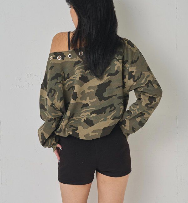  「ハトメオフショルロゴスウェット」|Tシャツ・カットソー|