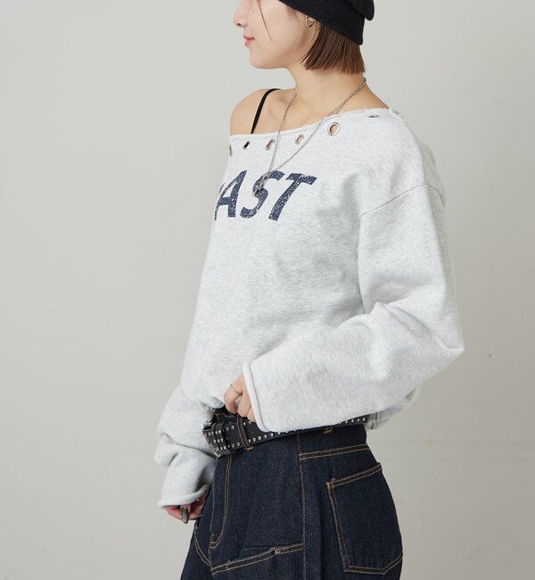  「ハトメオフショルロゴスウェット」|Tシャツ・カットソー|