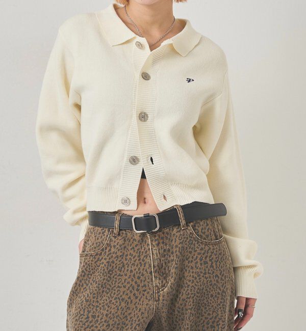  「【EC限定カラーあり】襟付きニットカーデ」|カーディガン|アイボリー