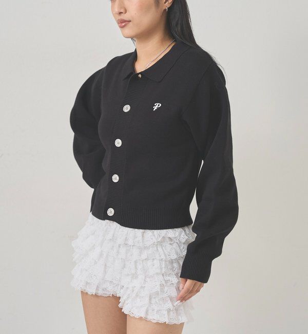  「【EC限定カラーあり】襟付きニットカーデ」|カーディガン|