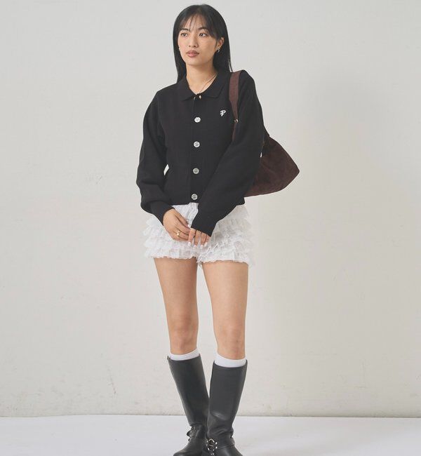  「【EC限定カラーあり】襟付きニットカーデ」|カーディガン|