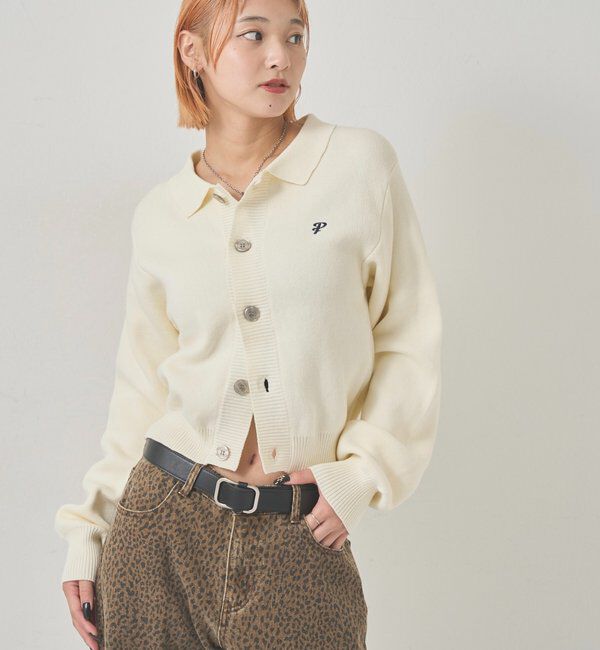  「【EC限定カラーあり】襟付きニットカーデ」|カーディガン|